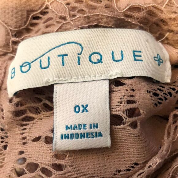 Boutique From JCP Sheer Lace Boho Tunic Tank 0X - Picture 8 of 10